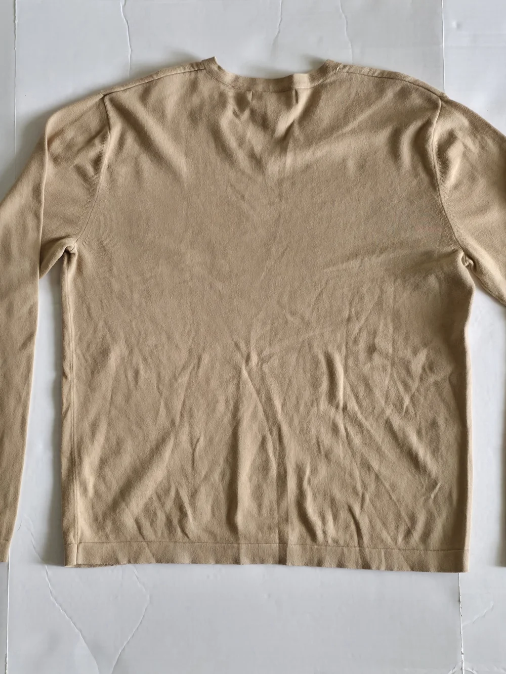 Banana Republic Beige V-neck Cotton Sweater Old Money Minimalist Preppy